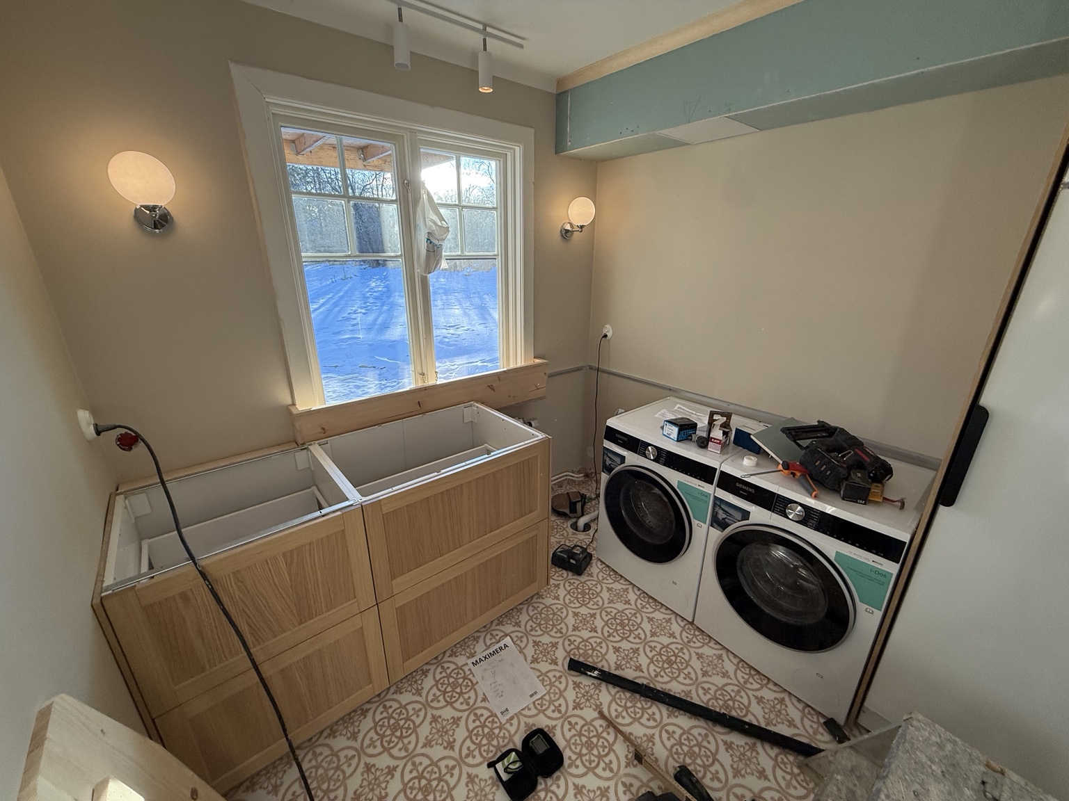 Golvuppbyggnad med reglar på Resarö